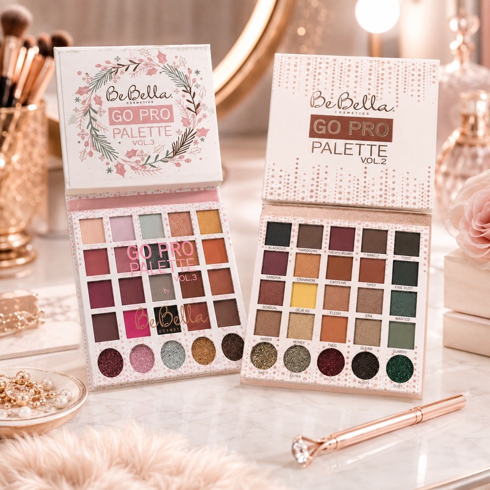 Be Bella Cosmetics Go Pro Palette Vol. 2 & 3  25 Color Eye Shadow Palettes New